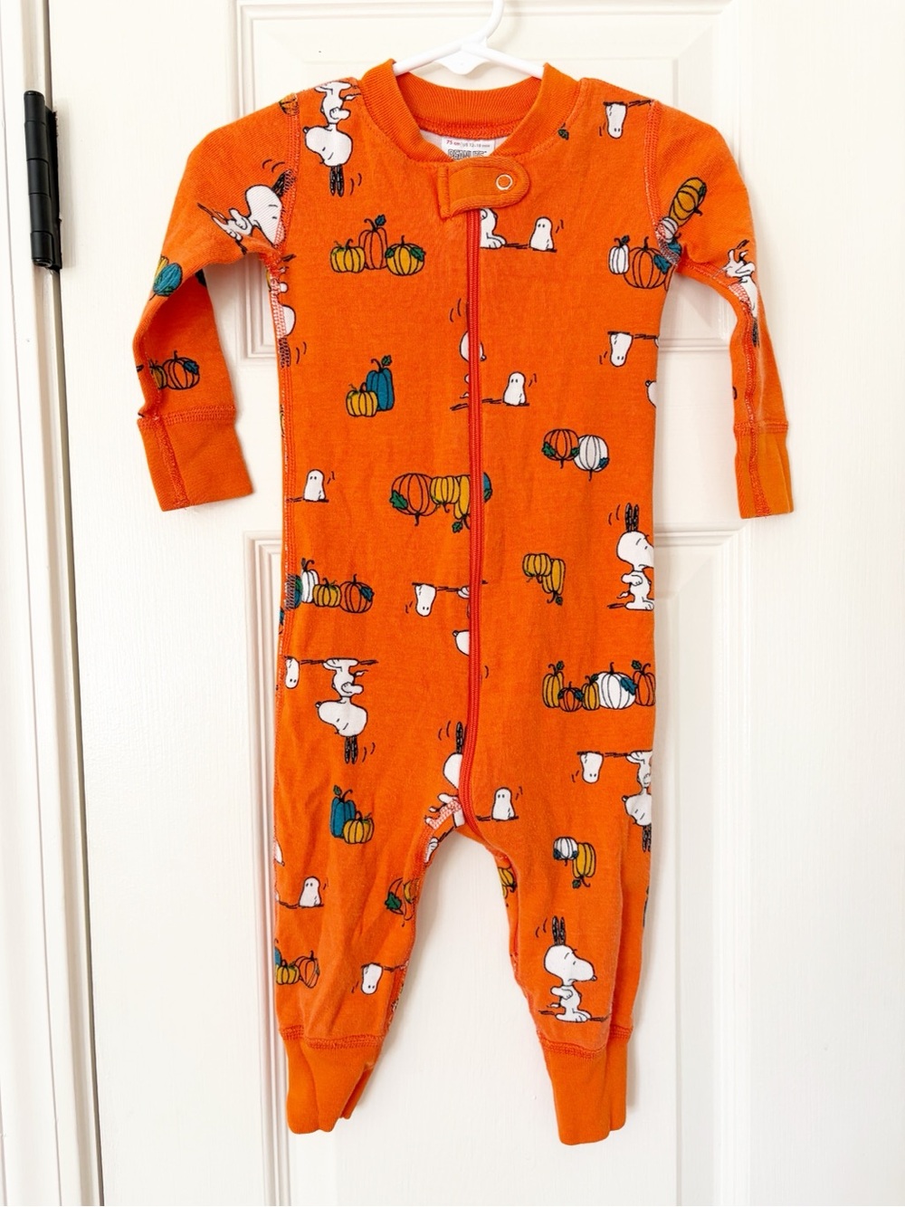 Hanna Andersson 2T peanuts pumpkin Halloween fall sleeper 75cm